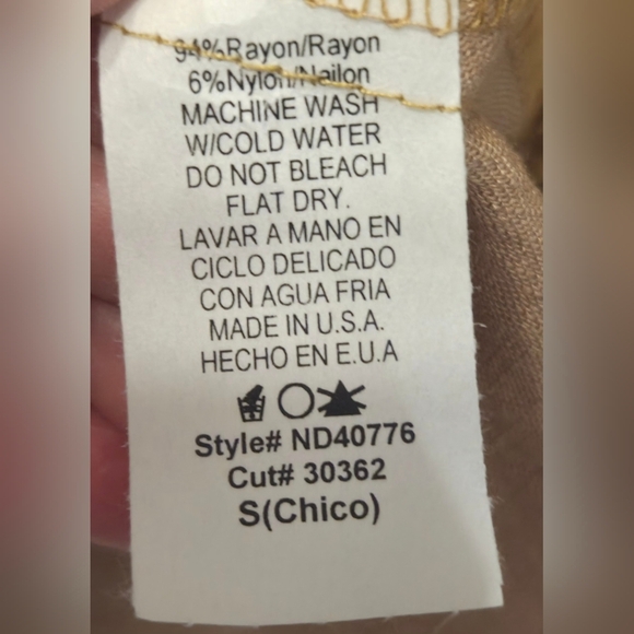 Dainty Hooligan Beige Midi Dress with Faux Button Detail & Bow Tie - Picture 8 of 8